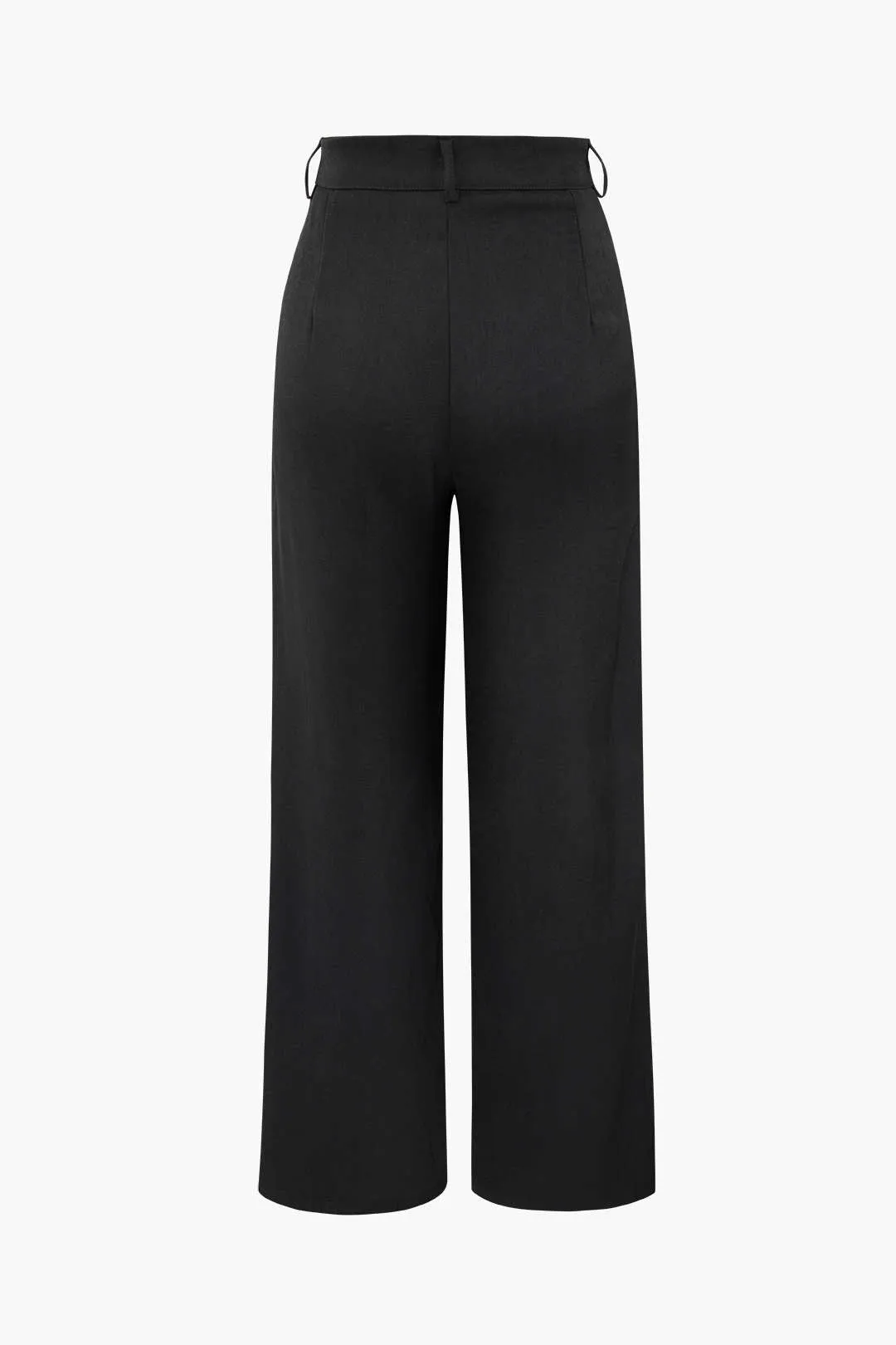 Vintage Black Draped Wrap Straight Leg Pants 