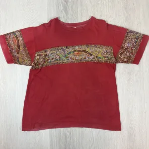 Vintage Goose’s T-Shirts Red Indigenous Art T-Shirt Size Medium Approx