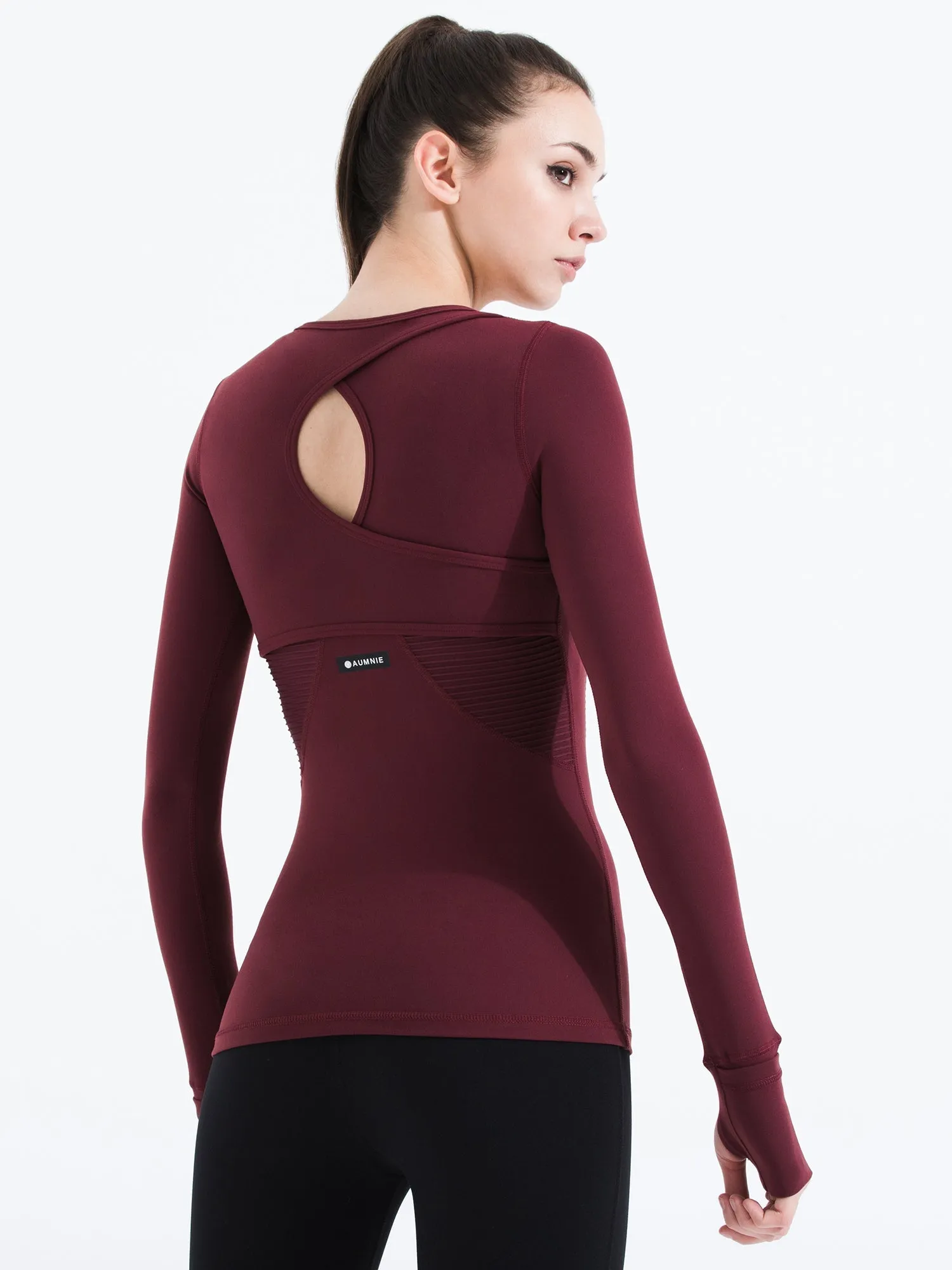 VORTEX LONG SLEEVE TEE, BORDEAUX