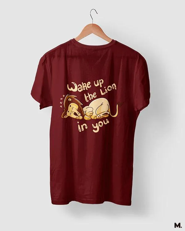Wake up the lion in you printed t shirts