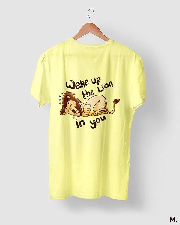 Wake up the lion in you printed t shirts