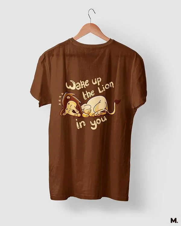 Wake up the lion in you printed t shirts