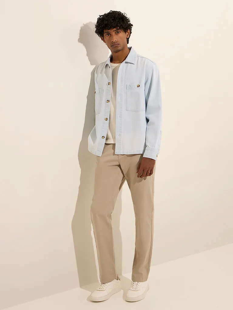WES Casuals Light Blue Relaxed-Fit Denim Jacket