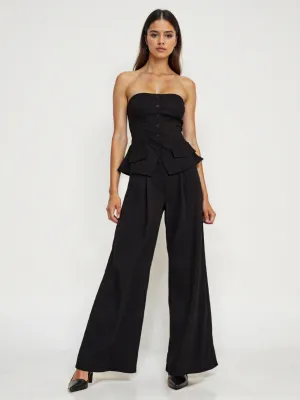Wide Leg Pleated Front Pant