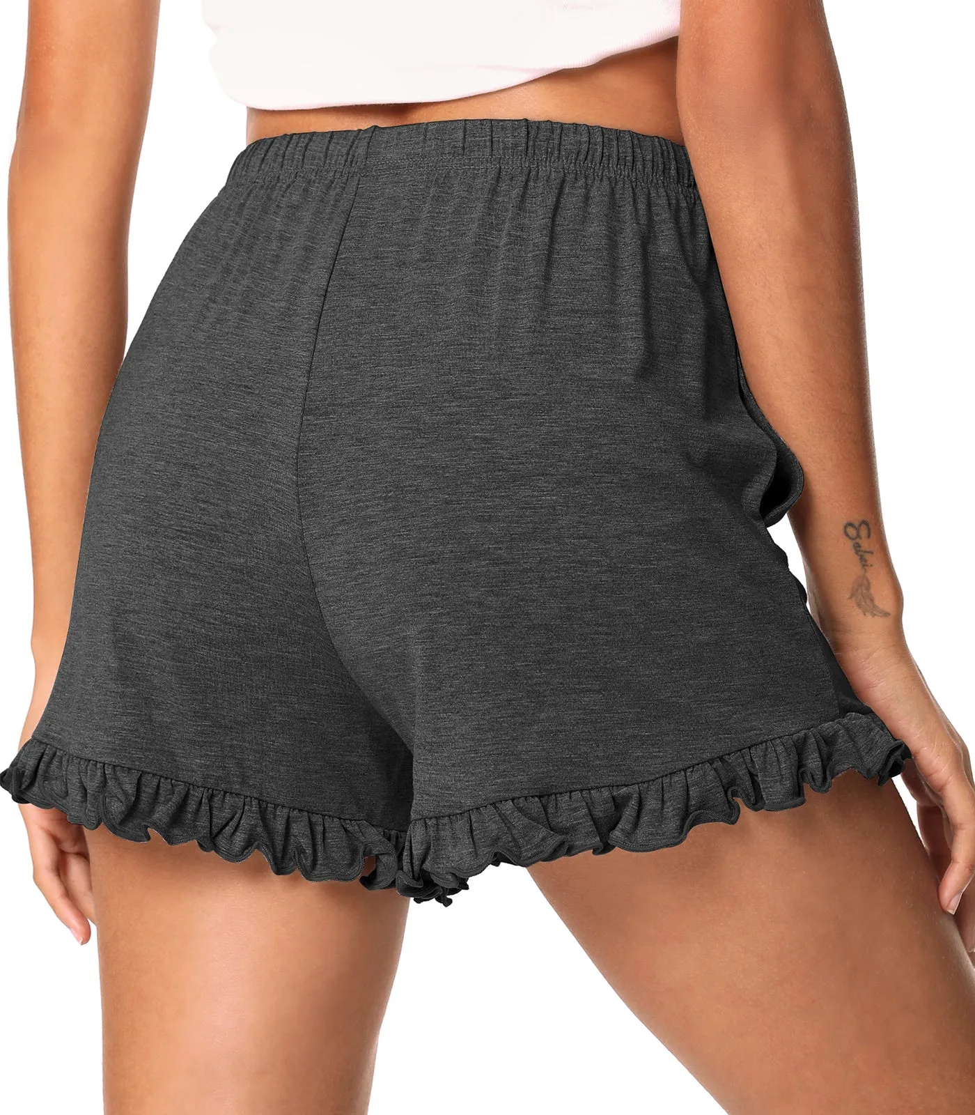 WiWi Soft Sleep Shorts Ruffle Lounge Shorts Bottoms