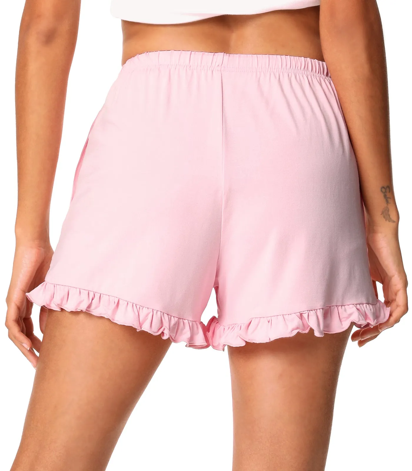 WiWi Soft Sleep Shorts Ruffle Lounge Shorts Bottoms