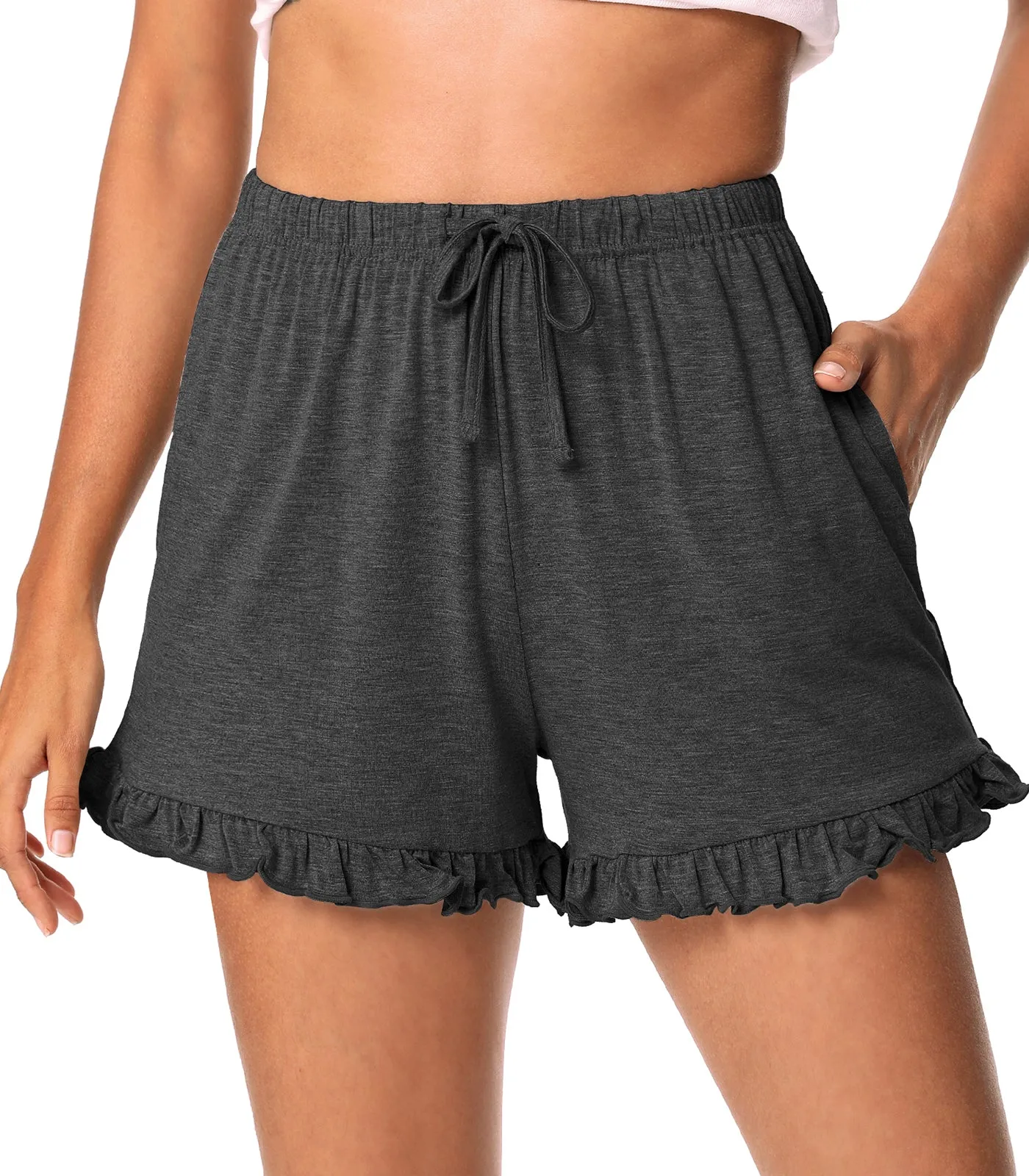 WiWi Soft Sleep Shorts Ruffle Lounge Shorts Bottoms