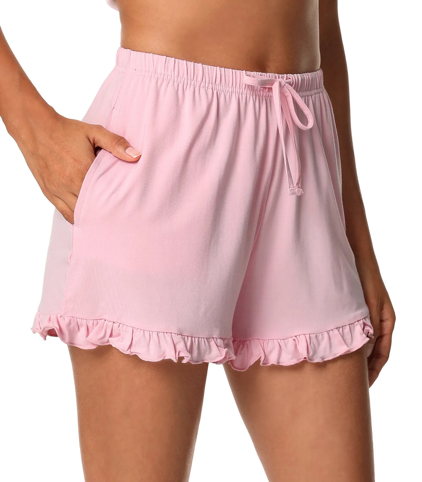 WiWi Soft Sleep Shorts Ruffle Lounge Shorts Bottoms