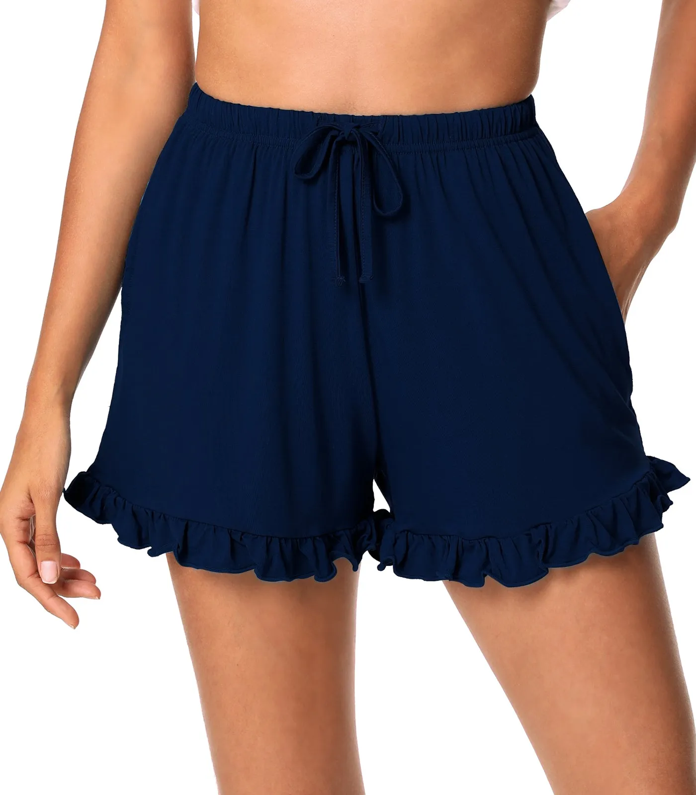 WiWi Soft Sleep Shorts Ruffle Lounge Shorts Bottoms