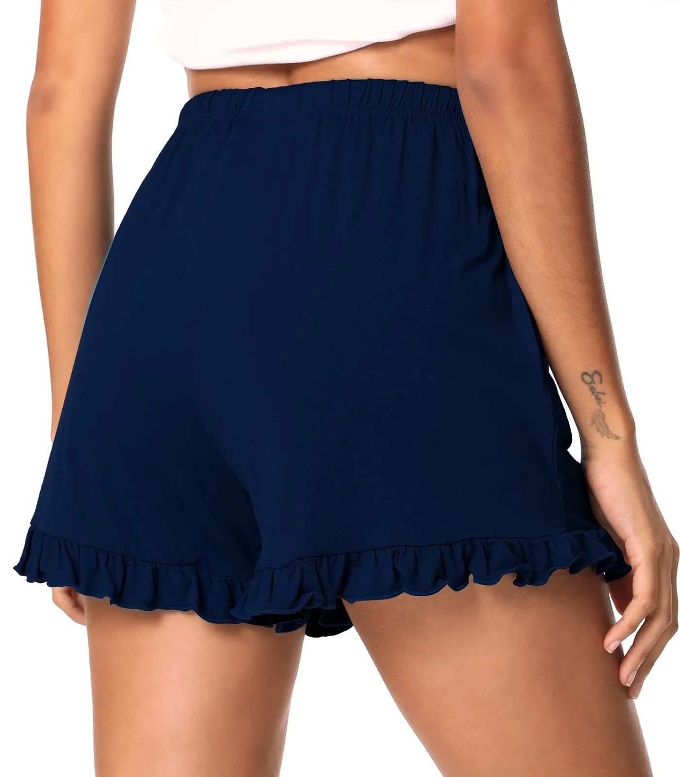 WiWi Soft Sleep Shorts Ruffle Lounge Shorts Bottoms