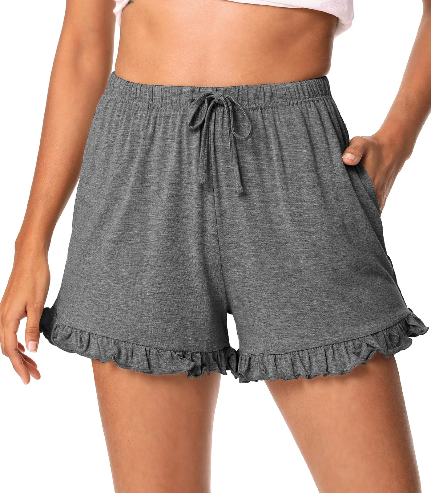 WiWi Soft Sleep Shorts Ruffle Lounge Shorts Bottoms