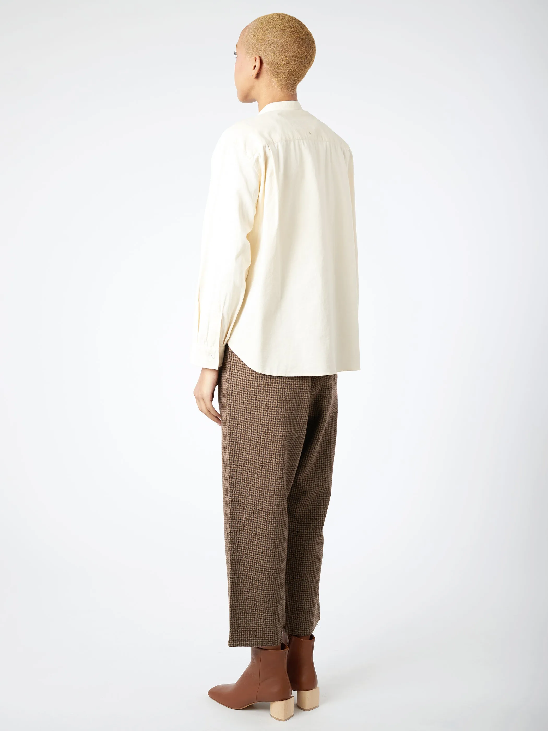 Women's Corduroy Band Collar Shirt