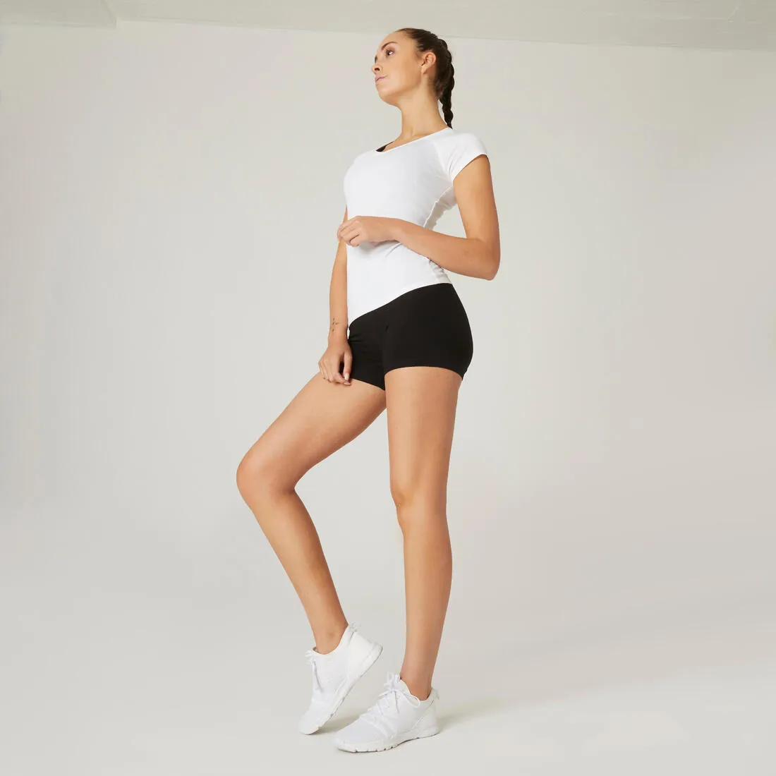Women's Fitness Slim-Fit Shorts 500 - Black