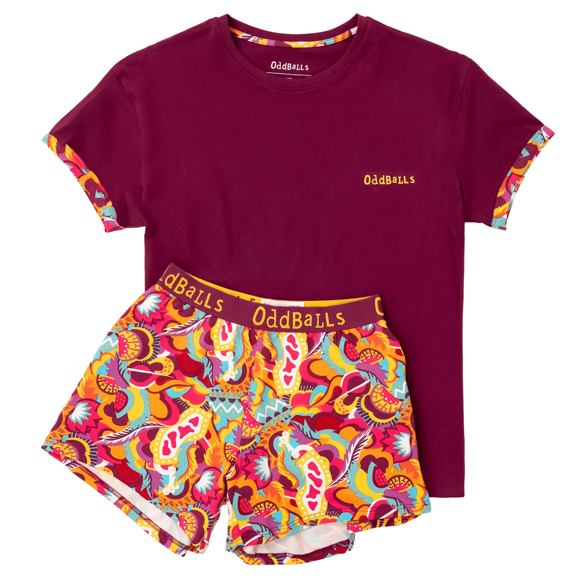Womens Short Pyjamas - Festival - Shorts & T-Shirt