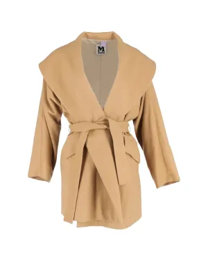 Wool Coat Shawl Collar Tie Waist