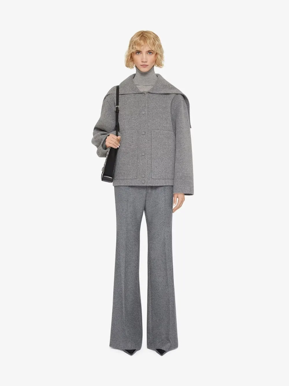 Wool Flannel Flare Tailored Pants