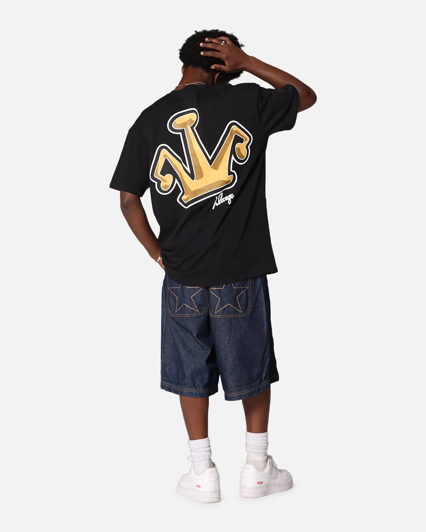 X-Large Folded Crown T-Shirt Solid Black