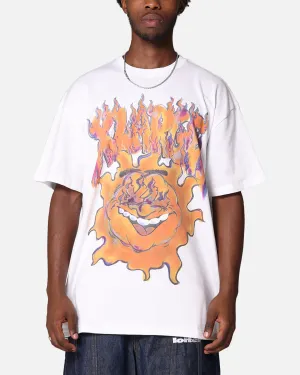 X-Large XL Burning T-Shirt Solid White