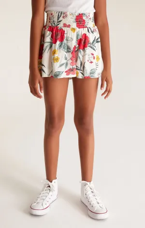 Z Supply Girls Day Trip Floral Short - White Sand