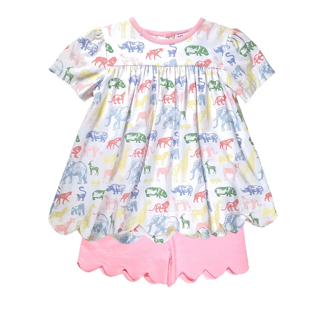 Zoo Friends Girl's Shorts Set